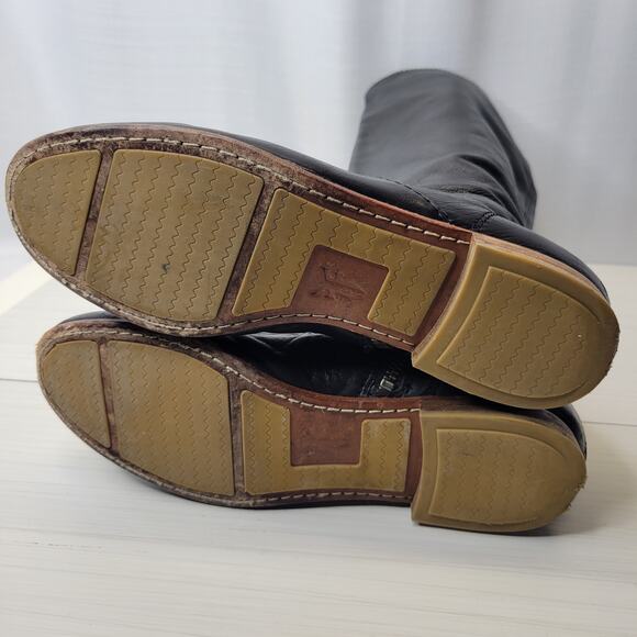 Frye Black Flat Jillian Pull On Tall Boot with Lace Detail, 7M - Picture 7 of 11